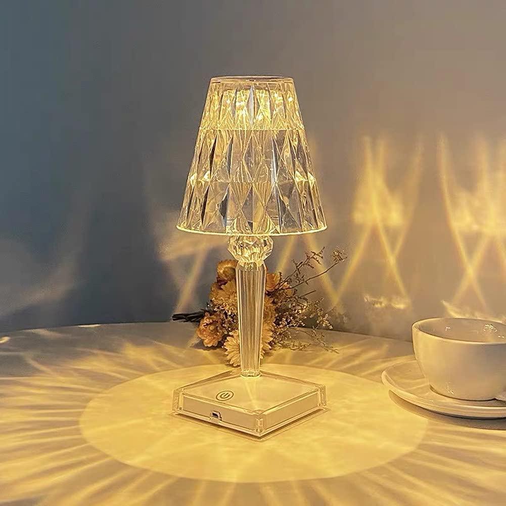 crystal table lamp" "geometric lamp" "night light
