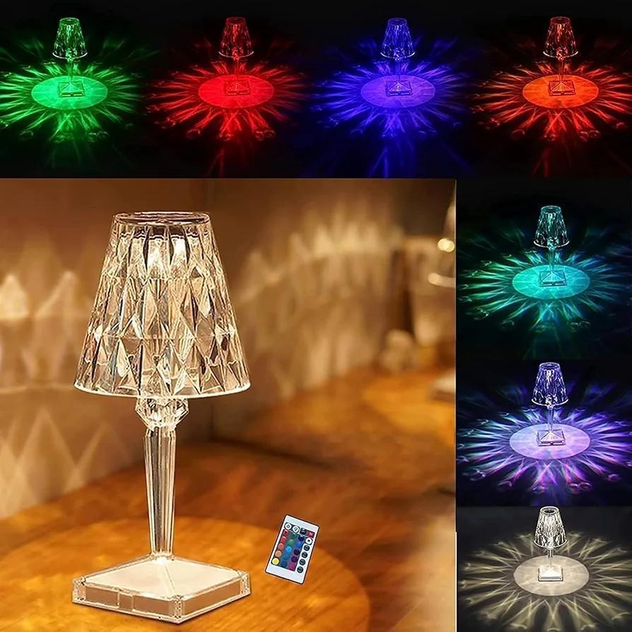 crystal table lamp" "geometric lamp" "night light