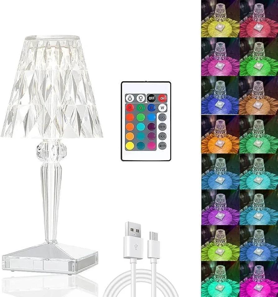 crystal table lamp" "geometric lamp" "night light